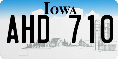 IA license plate AHD710