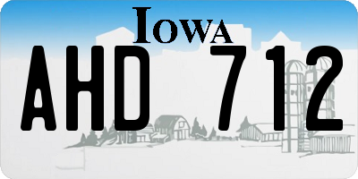 IA license plate AHD712