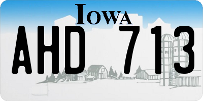IA license plate AHD713