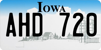 IA license plate AHD720