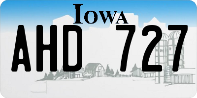 IA license plate AHD727