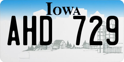 IA license plate AHD729