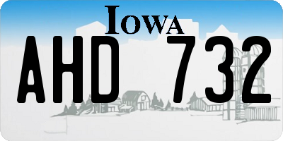 IA license plate AHD732