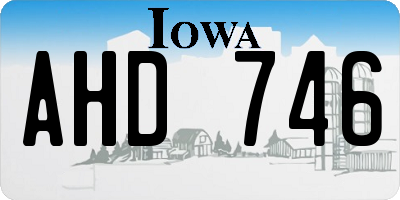 IA license plate AHD746
