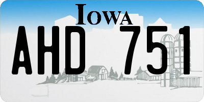 IA license plate AHD751