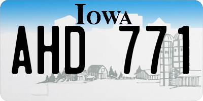 IA license plate AHD771