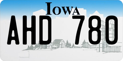 IA license plate AHD780