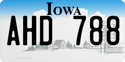 IA license plate AHD788