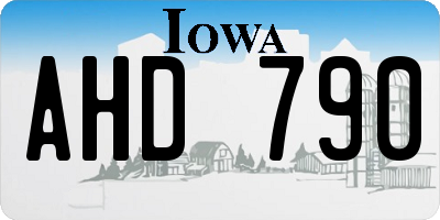 IA license plate AHD790