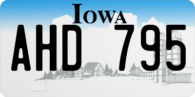 IA license plate AHD795