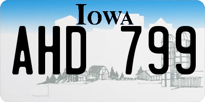 IA license plate AHD799