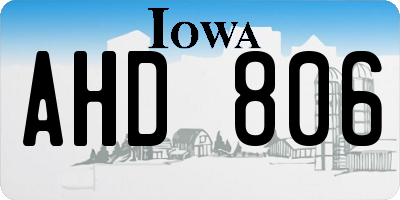 IA license plate AHD806