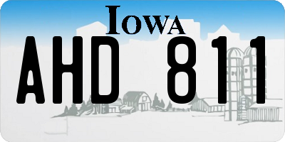 IA license plate AHD811