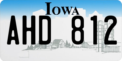 IA license plate AHD812