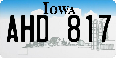 IA license plate AHD817