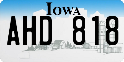 IA license plate AHD818
