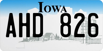 IA license plate AHD826