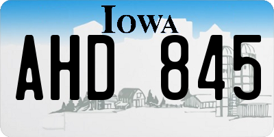 IA license plate AHD845