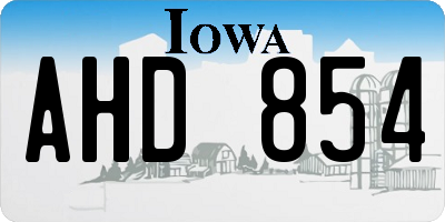 IA license plate AHD854