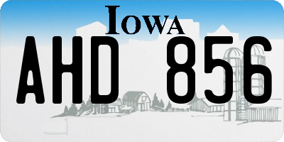 IA license plate AHD856