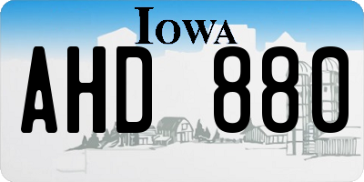 IA license plate AHD880