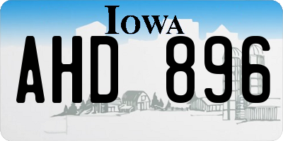 IA license plate AHD896