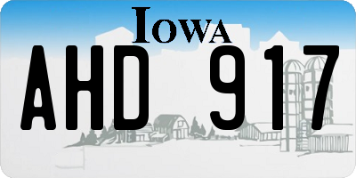 IA license plate AHD917