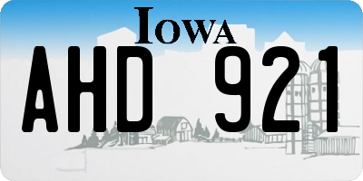 IA license plate AHD921