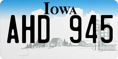 IA license plate AHD945