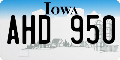 IA license plate AHD950