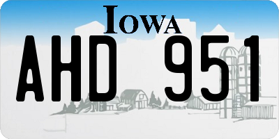 IA license plate AHD951