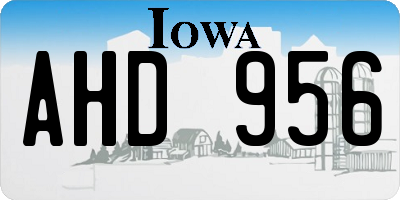 IA license plate AHD956