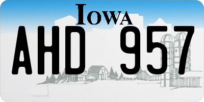IA license plate AHD957