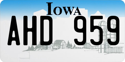 IA license plate AHD959