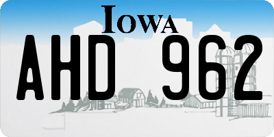 IA license plate AHD962