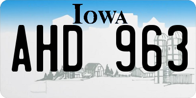 IA license plate AHD963