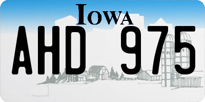 IA license plate AHD975