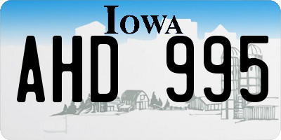 IA license plate AHD995