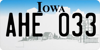 IA license plate AHE033