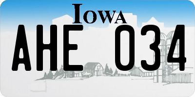 IA license plate AHE034