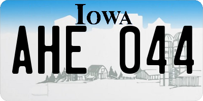IA license plate AHE044
