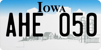 IA license plate AHE050