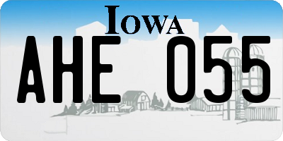 IA license plate AHE055