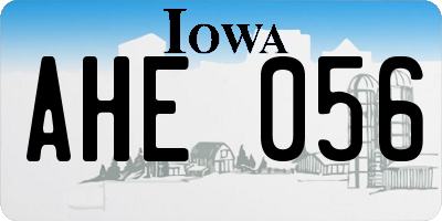 IA license plate AHE056