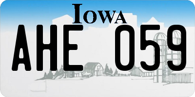 IA license plate AHE059