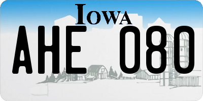 IA license plate AHE080