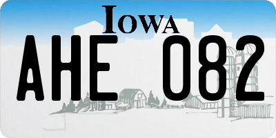 IA license plate AHE082