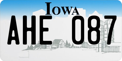 IA license plate AHE087