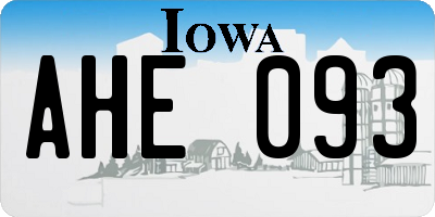 IA license plate AHE093