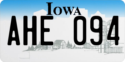 IA license plate AHE094